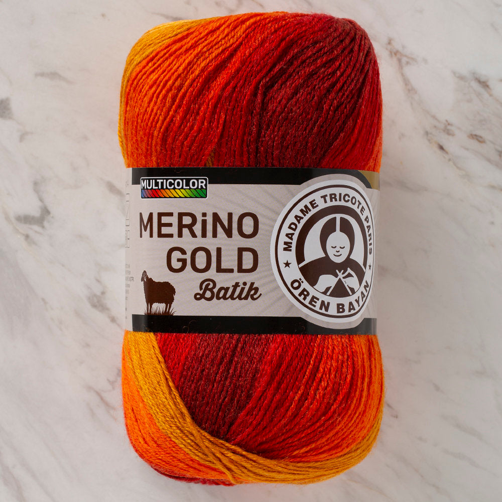 Örenbayan Merino Gold Batik Ebruli El Örgü İpliği - 835